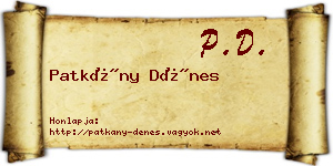 Patkány Dénes névjegykártya